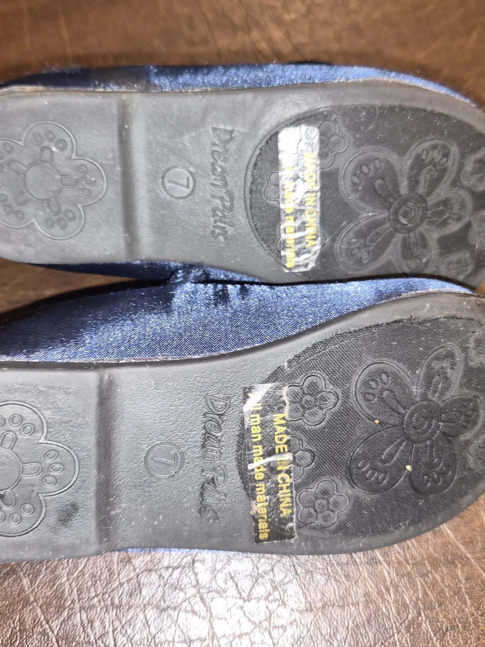Dream Pairs Navy Velvet Mary Jane Shoes for Toddlers Ballerina Bow Flats Sz 7